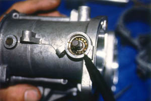 48 IDA Throttle Shaft Bearing Cover Removed