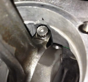 Example of connecting rod clearancing, which is needed to fit a 74mm crank and VW rod journals. This clearancing should be checked and done on each rod nut, so 8x total.